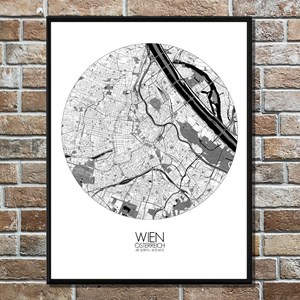 Vienne carte ville city map rond