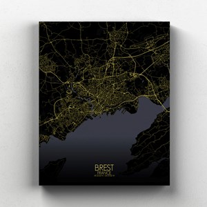 Brest sur toile city map nuit