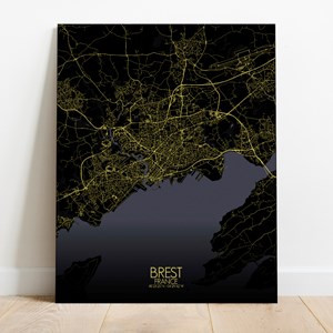 Brest sur toile city map nuit