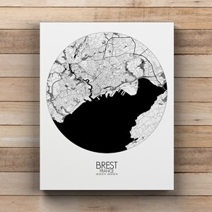 Brest sur toile city map rond