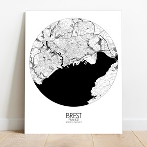 Brest sur toile city map rond