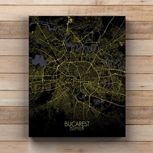 Bucarest sur toile city map nuit