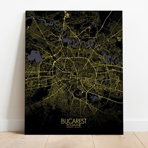 Bucarest sur toile city map nuit