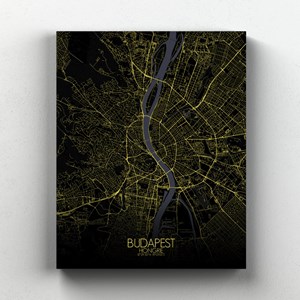 Budapest sur toile city map nuit