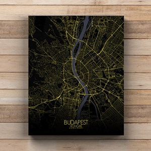 Budapest sur toile city map nuit