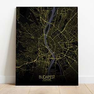 Budapest sur toile city map nuit