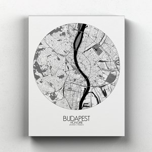 Budapest sur toile city map rond