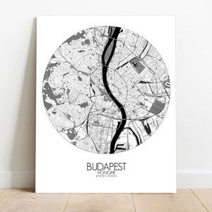Budapest sur toile city map rond