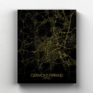 Clermont sur toile city map nuit