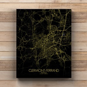 Clermont sur toile city map nuit