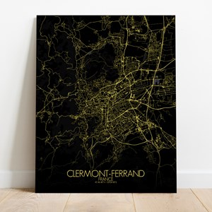 Clermont sur toile city map nuit