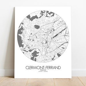Clermont sur toile city map rond