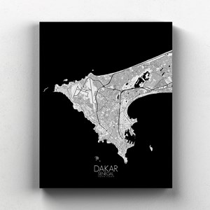 Dakar sur toile city map n&b