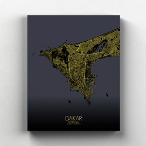 Dakar sur toile city map nuit