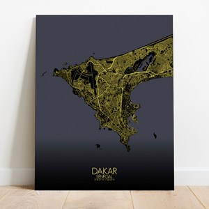 Dakar sur toile city map nuit