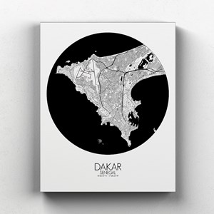 Dakar sur toile city map rond