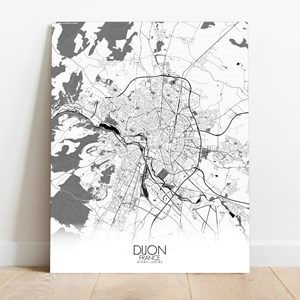 Dijon sur toile city map n&b
