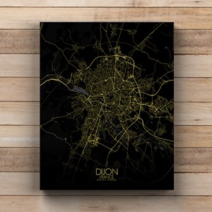 Dijon sur toile city map nuit
