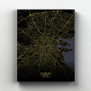 Dublin sur toile city map nuit