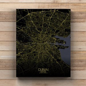 Dublin sur toile city map nuit