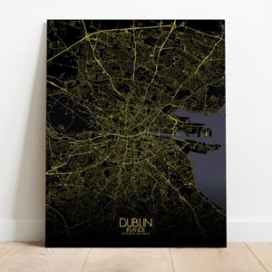 Dublin sur toile city map nuit