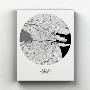 Dublin sur toile city map rond