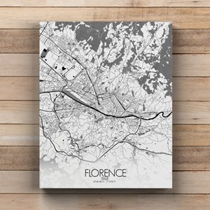 Florence sur toile city map n&b
