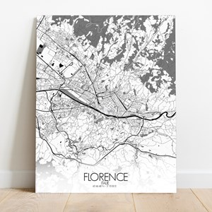 Florence sur toile city map n&b