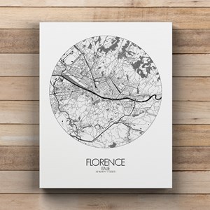 Florence sur toile city map rond