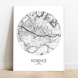 Florence sur toile city map rond