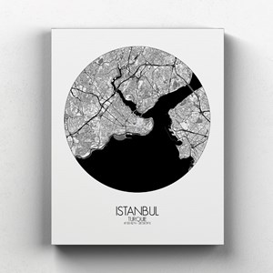 Istanbul sur toile city map rond