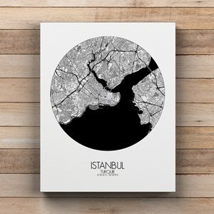 Istanbul sur toile city map rond