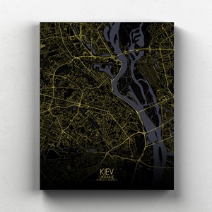 Kiev sur toile city map nuit
