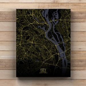 Kiev sur toile city map nuit