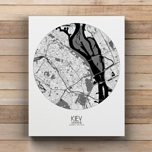 Kiev sur toile city map rond