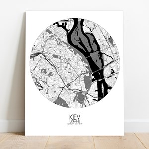 Kiev sur toile city map rond