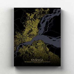 Kinshasa sur toile city map nuit