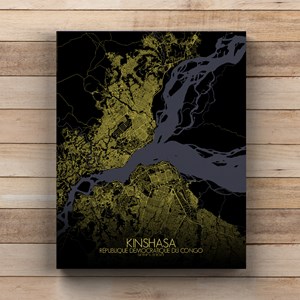 Kinshasa sur toile city map nuit