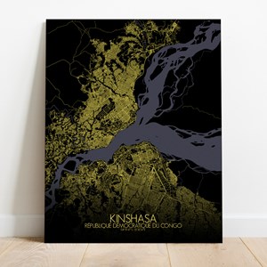 Kinshasa sur toile city map nuit
