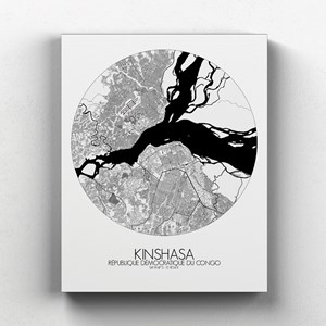 Kinshasa sur toile city map rond