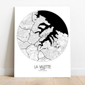 La valette sur toile city map rond