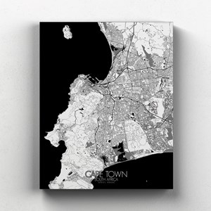 Le cap sur toile city map n&b