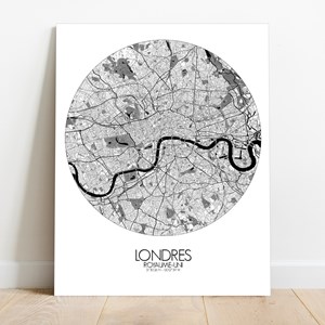 Londres sur toile city map rond