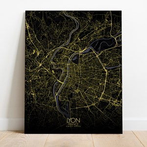 Lyon sur toile city map nuit