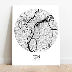 Lyon sur toile city map rond