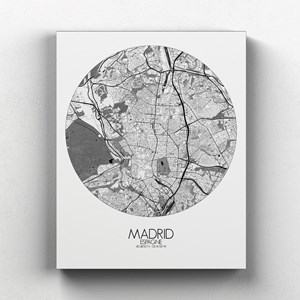 Madrid sur toile city map nuit