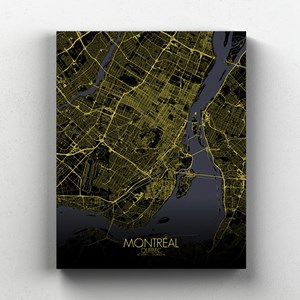 Montreal sur toile city map nuit