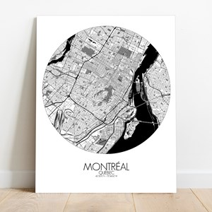 Montreal sur toile city map rond