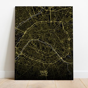 Paris sur toile city map nuit