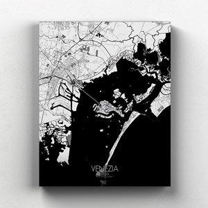 Venise sur toile city map n&b